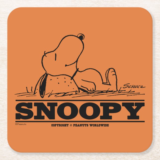 Peanuts | Snoopy Rest Break Square Paper Coaster (Front)