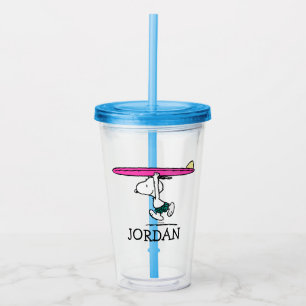 Peanuts Snoopy Running Add Your Name Acrylic Tumbler