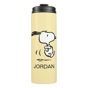 Peanuts   Snoopy Running   Add Your Name Thermal Tumbler