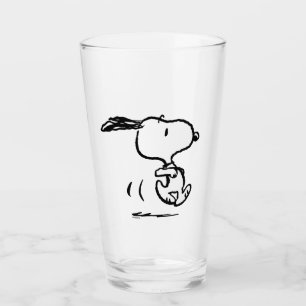 Peanuts Snoopy Running Glass