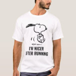Peanuts | Snoopy Running T-Shirt<br><div class="desc">Snoopy is the loveable pet beagle of Charlie Brown in the comic strip Peanuts by Charles M. Schulz. Check out this cute Peanuts design featuring this loveable dog.</div>