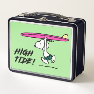 Peanuts   Snoopy Running to the Surf Metal Lunch Box
