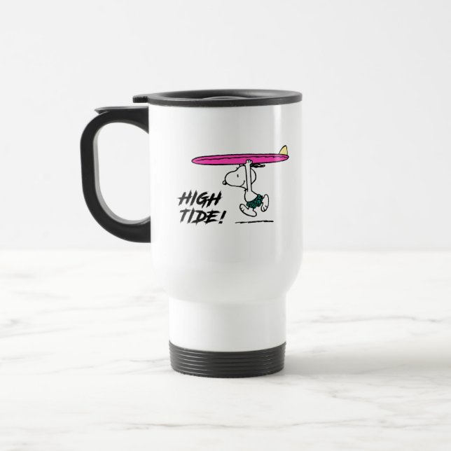 Peanuts | Snoopy Running to the Surf Travel Mug (Left)