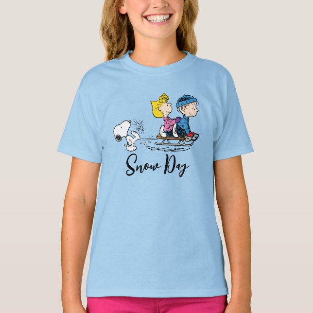 Peanuts | Snoopy, Sally & Linus Sled Riding T-Shirt (Front)