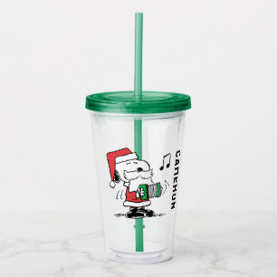 Peanuts Snoopy Santa Claus Accordian Acrylic Tumbler