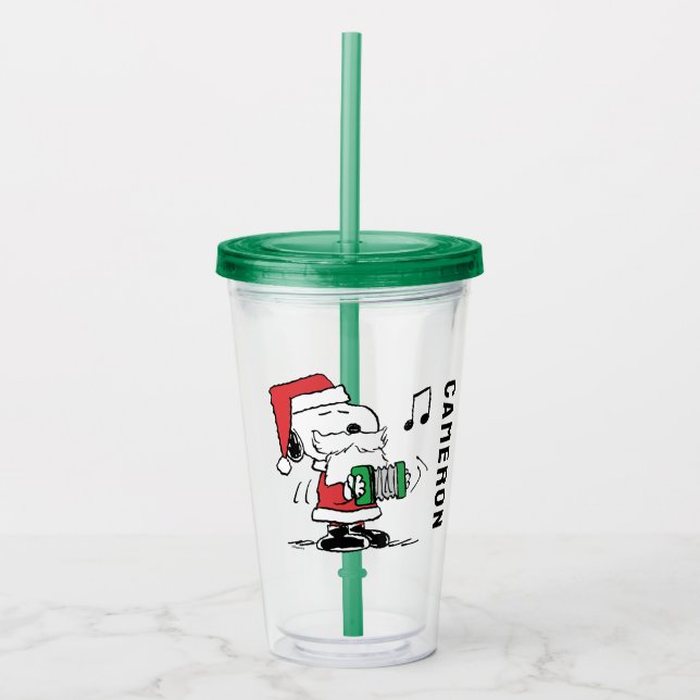 Peanuts | Snoopy Santa Claus Accordian Acrylic Tumbler (Front)