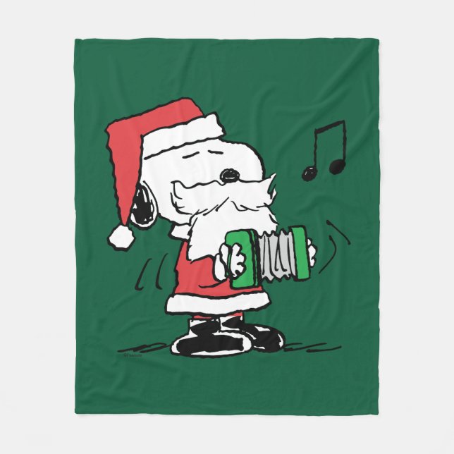 Peanuts | Snoopy Santa Claus Accordian Fleece Blanket (Front)