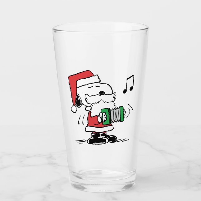 Peanuts | Snoopy Santa Claus Accordian Glass (Front)