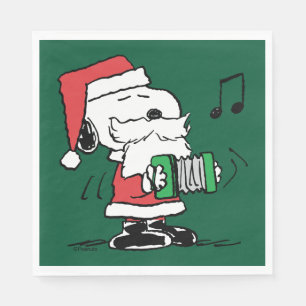 Peanuts   Snoopy Santa Claus Accordian Napkin