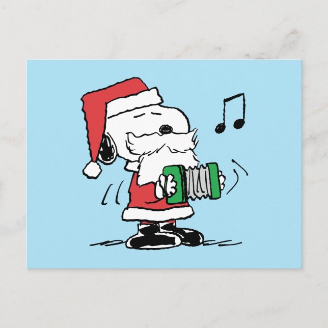 Peanuts | Snoopy Santa Claus Accordian Postcard (Front)