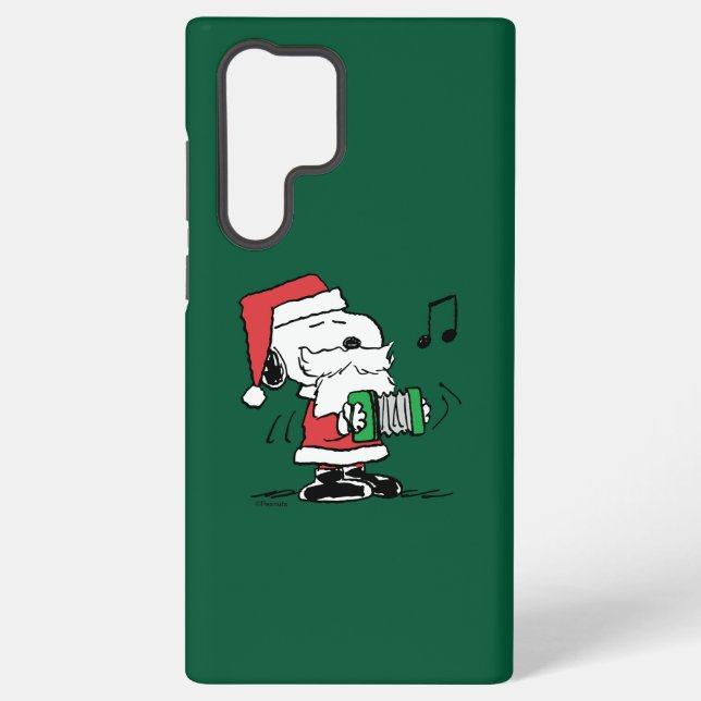 Peanuts | Snoopy Santa Claus Accordian Samsung Galaxy S22 Ultra Case (Back)