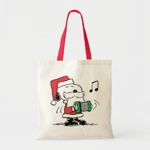 Peanuts   Snoopy Santa Claus Accordian Tote Bag