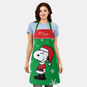 Peanuts Snoopy Santa Claus Add Your Name Apron