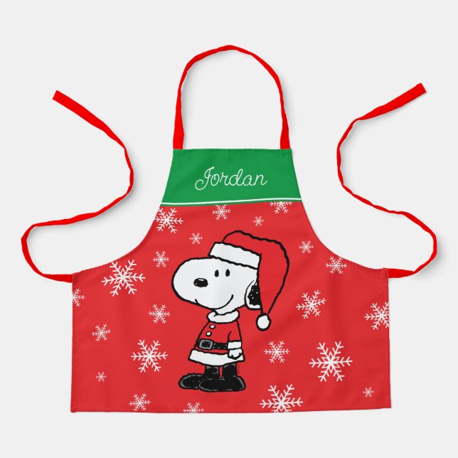 Peanuts | Snoopy Santa Claus | Add Your Name Apron (Front)