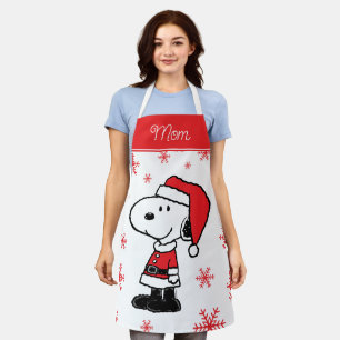 Peanuts Snoopy Santa Claus Add Your Name Apron