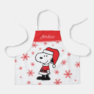 Peanuts Snoopy Santa Claus Add Your Name Apron