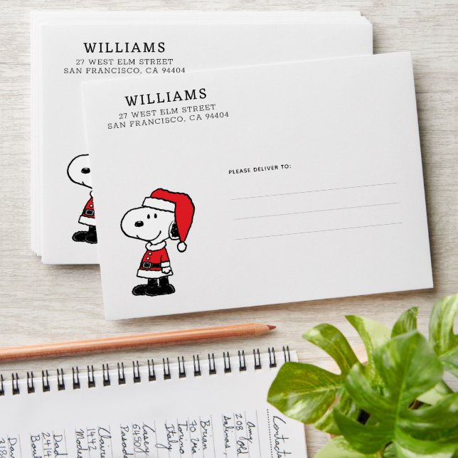 Peanuts | Snoopy Santa Claus Envelope (Stacked)