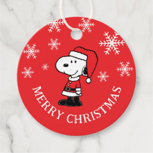 Peanuts Snoopy Santa Claus Favour Tags