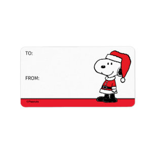 Peanuts Snoopy Santa Claus Gift Tag
