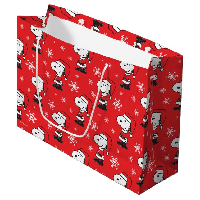 Peanuts | Snoopy Santa Claus Large Gift Bag (Front Angled)