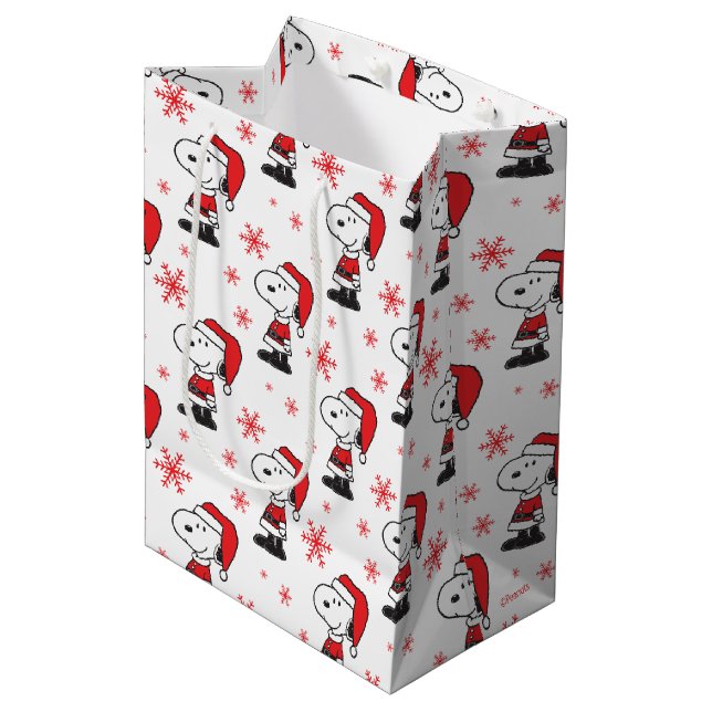 Peanuts | Snoopy Santa Claus Medium Gift Bag (Front Angled)