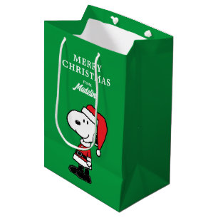 Peanuts   Snoopy Santa Claus Medium Gift Bag