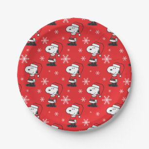 Peanuts Snoopy Santa Claus Paper Plate