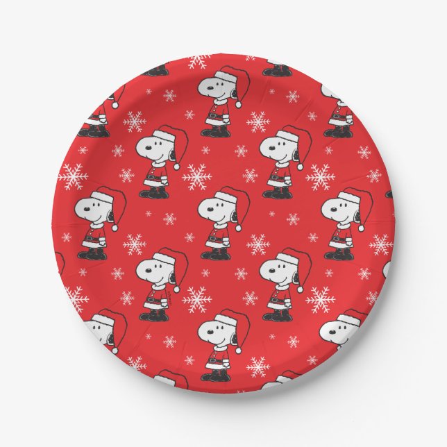 Peanuts | Snoopy Santa Claus Paper Plate (Front)