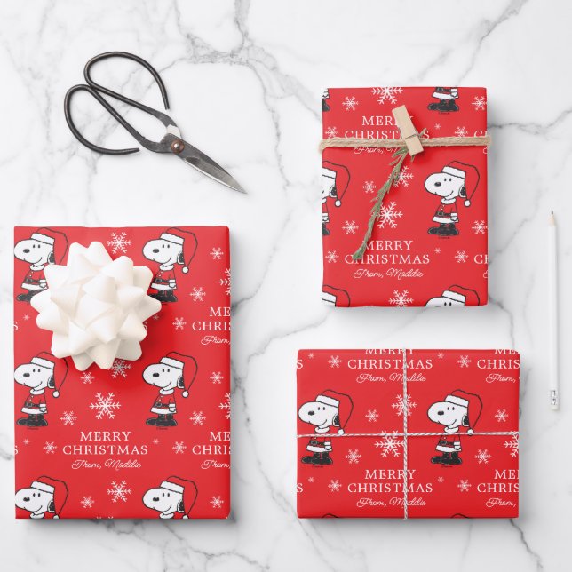 Peanuts | Snoopy Santa Claus Wrapping Paper Sheet (Front)