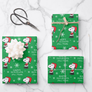 Peanuts Snoopy Santa Claus Wrapping Paper Sheet