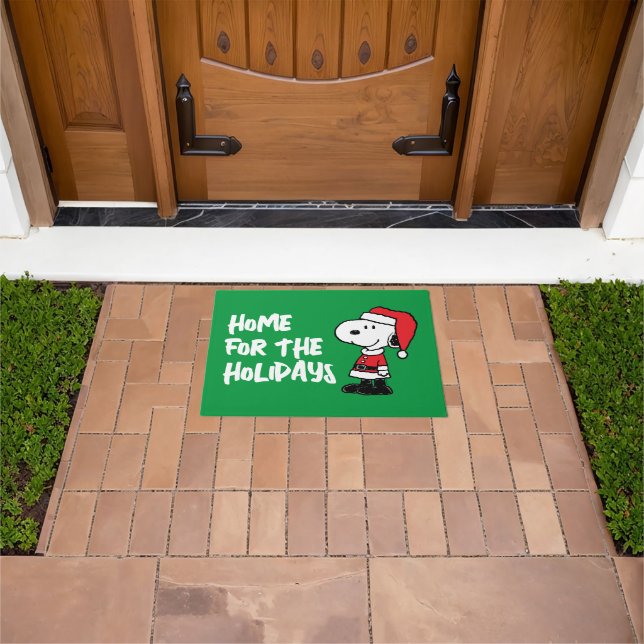 Peanuts | Snoopy Santa Home for the Holidays Doormat (Outdoor)