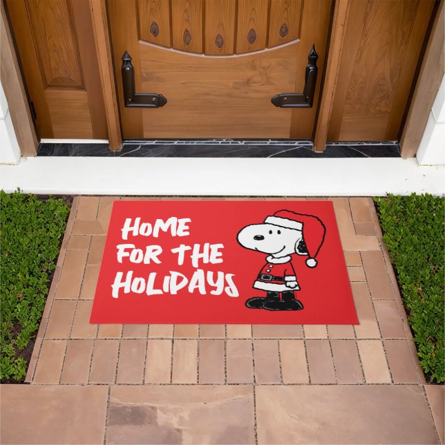 Peanuts | Snoopy Santa Home for the Holidays Doormat (Outdoor)