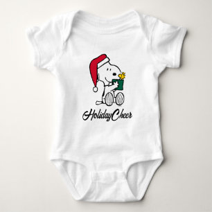 Peanuts Snoopy Santa & Woodstock Gift Baby Bodysuit