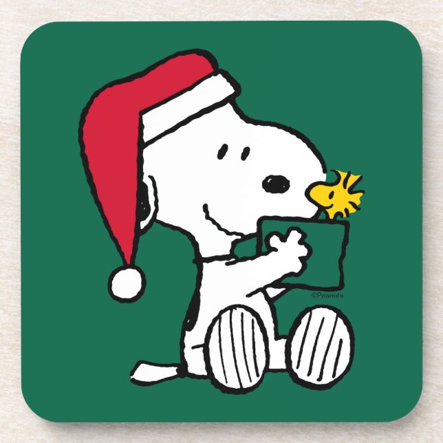 Peanuts | Snoopy Santa & Woodstock Gift Coaster (Front)