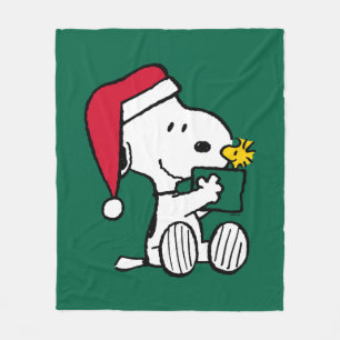 Peanuts   Snoopy Santa & Woodstock Gift Fleece Blanket