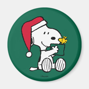 Peanuts   Snoopy Santa & Woodstock Gift Magnet