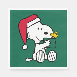Peanuts Snoopy Santa & Woodstock Gift Napkin
