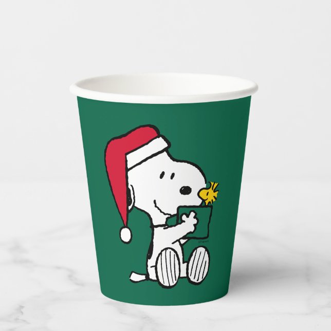 Peanuts | Snoopy Santa & Woodstock Gift Paper Cups (Front)