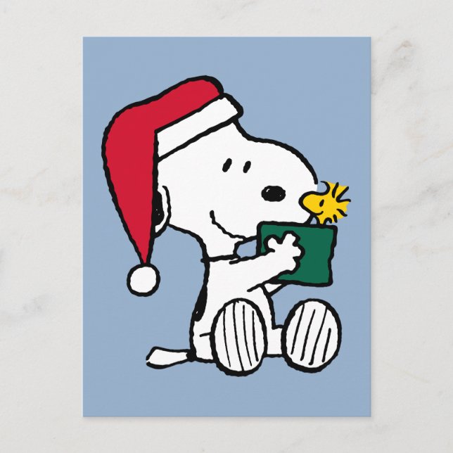 Peanuts | Snoopy Santa & Woodstock Gift Postcard (Front)