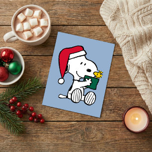 Peanuts Snoopy Santa & Woodstock Gift Postcard