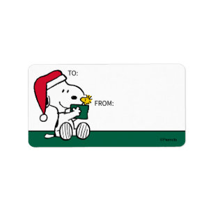 Peanuts Snoopy Santa & Woodstock Gift Tag