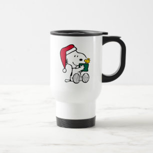 Peanuts   Snoopy Santa & Woodstock Gift Travel Mug