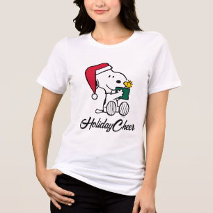 Peanuts   Snoopy Santa & Woodstock Gift Tri-Blend Shirt