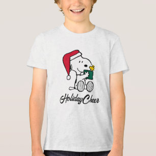Peanuts   Snoopy Santa & Woodstock Gift Tri-Blend Shirt