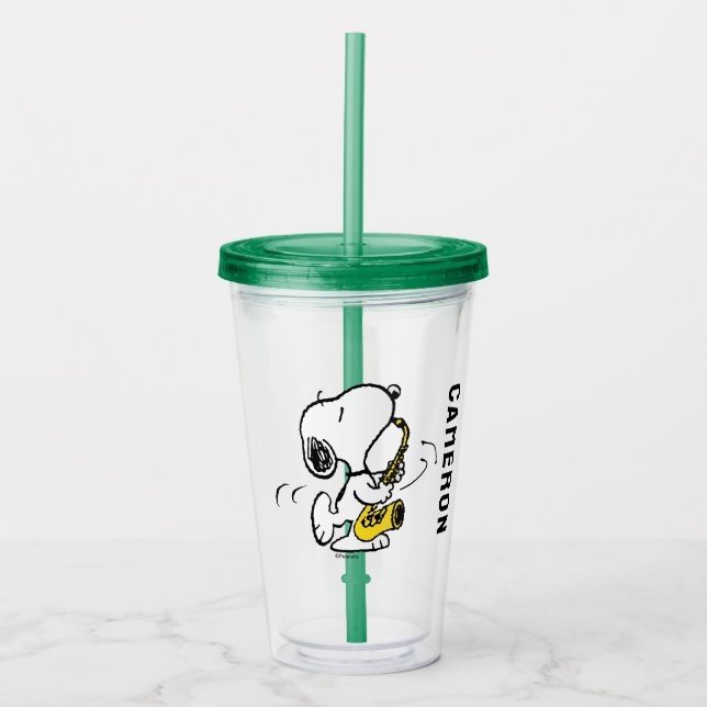 Peanuts | Snoopy Saxophone Player Acrylic Tumbler (Front)