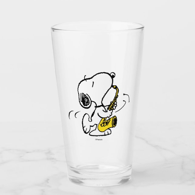 Peanuts | Snoopy Saxophone Player Glass (Front)
