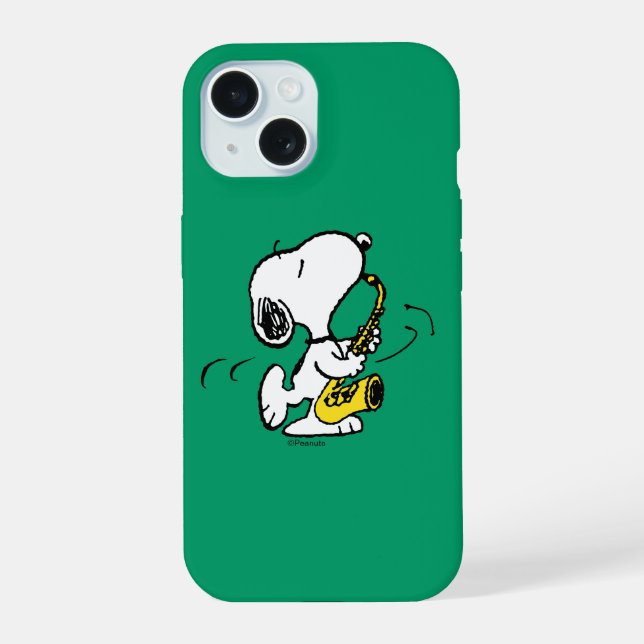 Peanuts | Snoopy Saxophone Player iPhone 15 Case (Back)