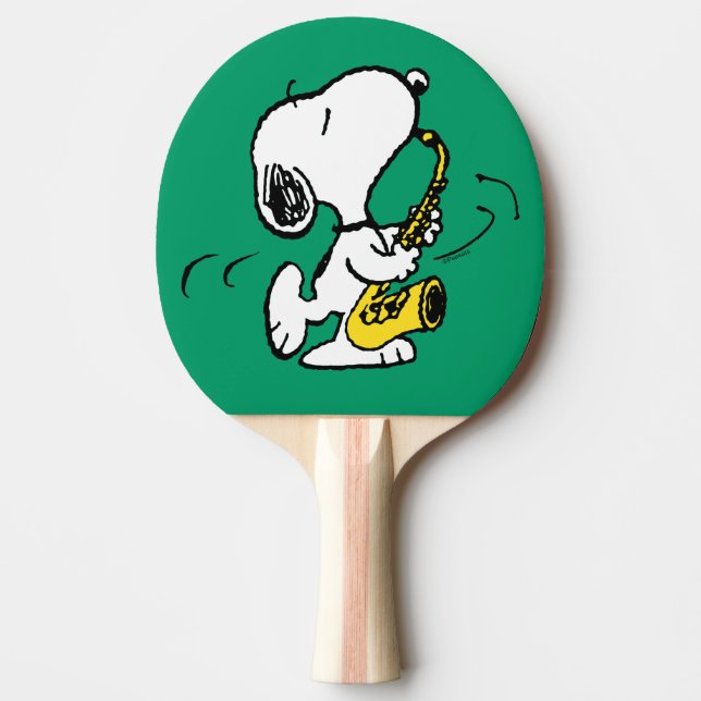 Peanuts | Snoopy Saxophone Player Ping Pong Paddle (Front)