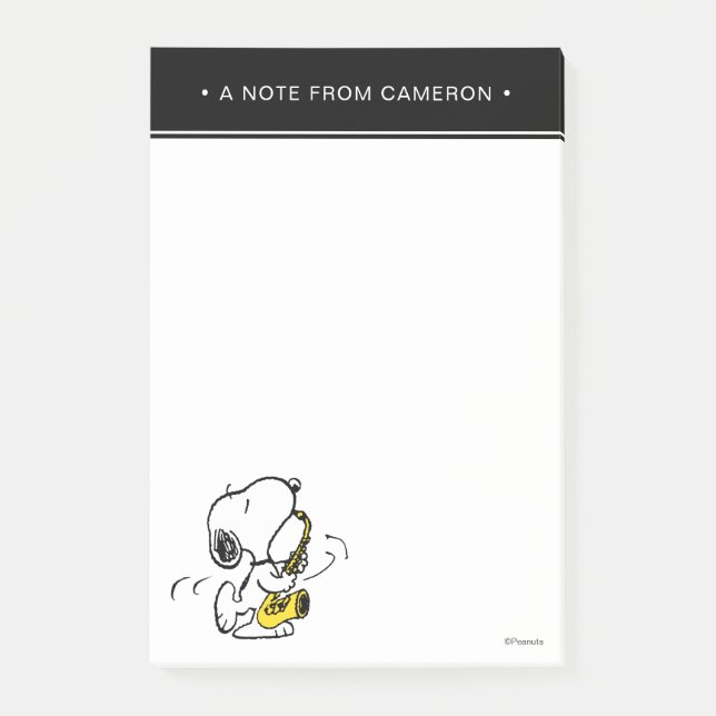 Peanuts | Snoopy Saxophone Player Post-it Notes (Front)