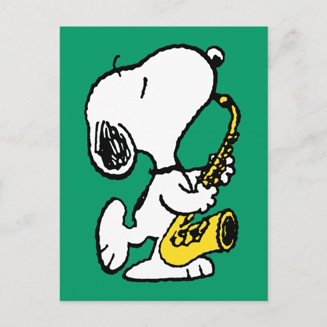 Peanuts | Snoopy Saxophone Player Postcard (Front)
